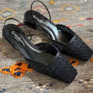 Giorgio Armani evening low heels squared pointed